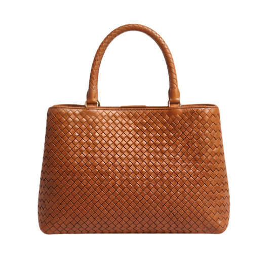 Yavix Woven Leather Tote Handbag